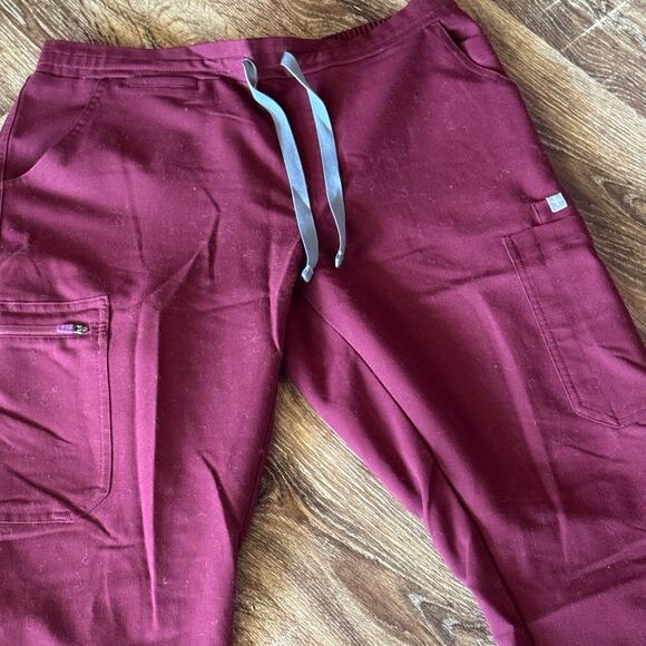 Figs Burgundy Wide Leg Pants - Picture 3 of 6